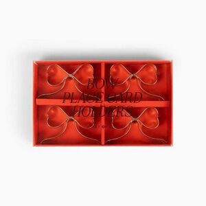 Love x June Gold Bow Place Card Holders Set of 4 – Metal Table Decor – New